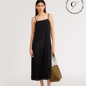 Everlane satin square neck slip dress size 8